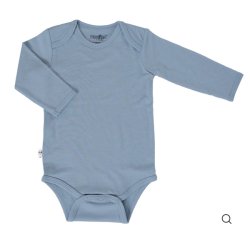 Baby Bodysuit, Long Sleeve, Merino Wool, Blue
