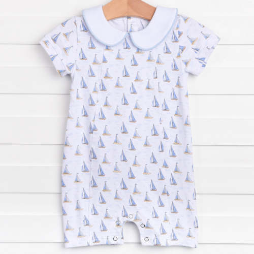 Sails and Sunshine Short Romper, Blue

        –
        Stitchy Fish