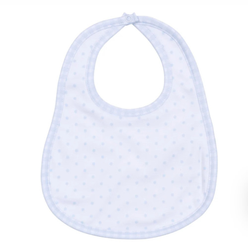 Magnolia Baby Boy Gingham Dots Bib in Light Blue