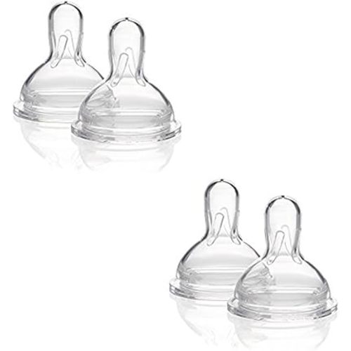 Medela Medium-Flow Wide Base Nipples for 4-12 Months (2 Packs of 3)