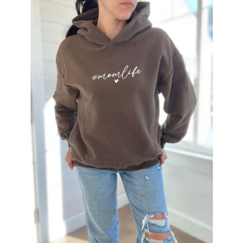 #MomLife Hooded Sweatshirt - Nursing Friendly Hoodie with Hidden Zippers
