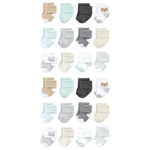 Luvable Friends Cotton Rich Baby Terry Socks 24-Pack, Owl, 0-6 Months
