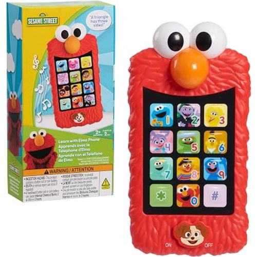 Sesame Street Learn with Elmo Pretend Play Phone, Learning and Education, Officially Licensed Kids Toys for Ages 2 Up, Gifts and Presents