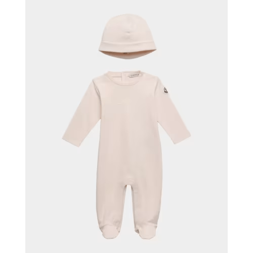 Boy's Logo Cotton Baby Grow & Beanie Set, Size 3M-3