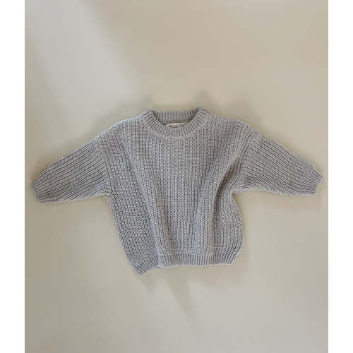 Chunky Knit Sweater - Light grey – Purely Little