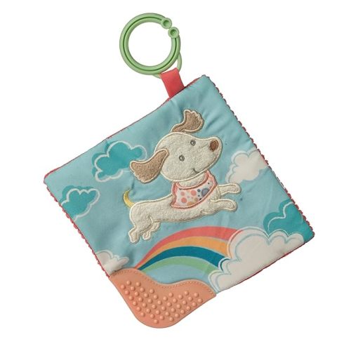Mary Meyer Crinkle Teether Toy with Baby Paper and Squeaker, 6 x 6-Inches, Tan Dancing Dachshund