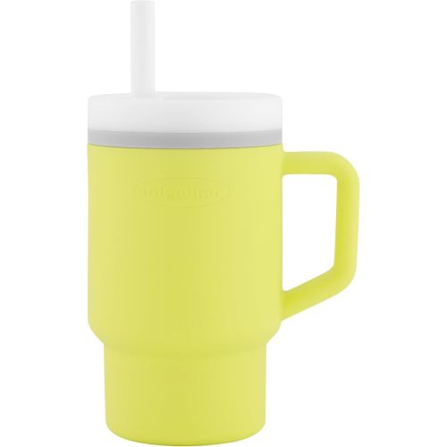 Infantino My 1st Tumbler, Silicone Sippy Cup with Straw & Handle, Spill-Resistant Baby Cup for On-the-Go, BPA-Free Transition Cup, Citrus