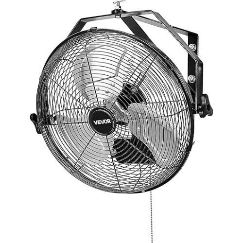 VEVOR 14 Inch Industrial Wall Mount Fan, High Velocity 2473 CFM Outdoor Fan with 3 Speeds, Waterproof IP44 Garage Wall with Aluminum Blades for Workshop, Warehouse, Greenhouse