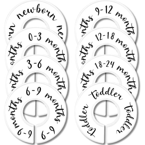 Eli with Love Baby Closet Dividers – Floral Design, Set of 8, Fits 1.5 Inch Rod, Nursery Clothing Organizer