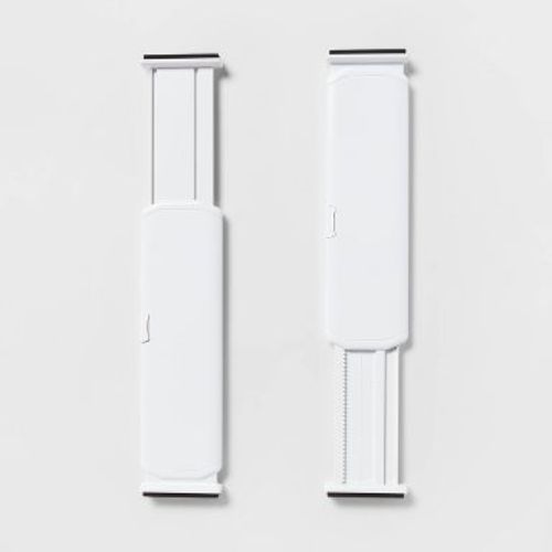 Set of 2 Plastic Drawer Dividers White - Brightroom™: Organizer for Clothes, Dresser Separator, ABS Material