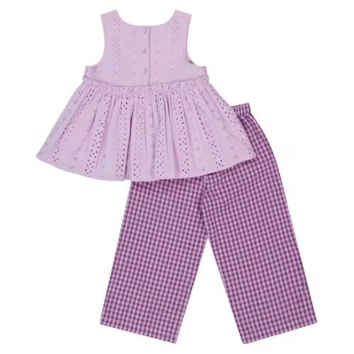 Best&Less Toddler Girls Embroidered Top And Gingham Pant Set
Colour | Medium Purple (size 1 or above)