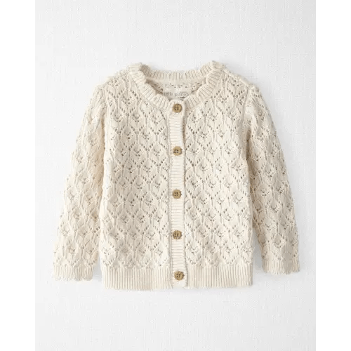 Baby Girl Organic Cotton Pointelle Sweater Knit Cardigan - Little Planet | Carter's