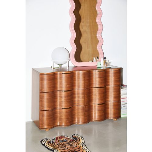 Aria 6-Drawer Short Squiggle Dresser (Rose)