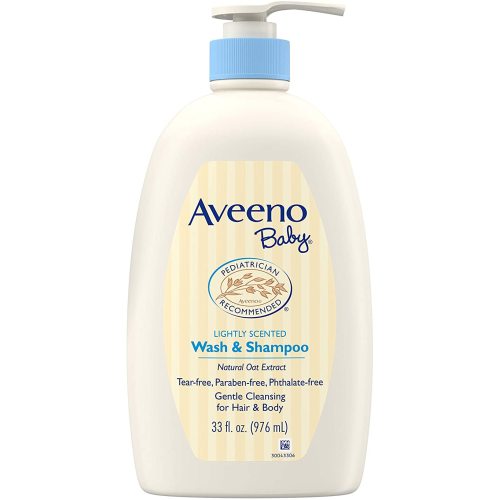 Aveeno Baby Gentle Wash & Shampoo with Natural Oat Extract, Tear-Free &, Lightly Scented, 33 fl. oz