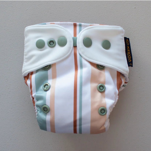 Renew Premium Hybrid Newborn Cloth Diaper - Awning (Cream Wings)
