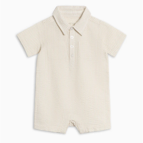 Mato Seersucker Collared Romper