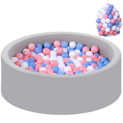 Wilwolfer Foam Ball Pit for Toddlers with 100 Balls, Large Baby Ball Pit for Babies with Soft Memory Sponge, Indoor Outdoor Baby Playpen, Kids Play Ball Pool, Gift Toys for Infants Boys and Girls