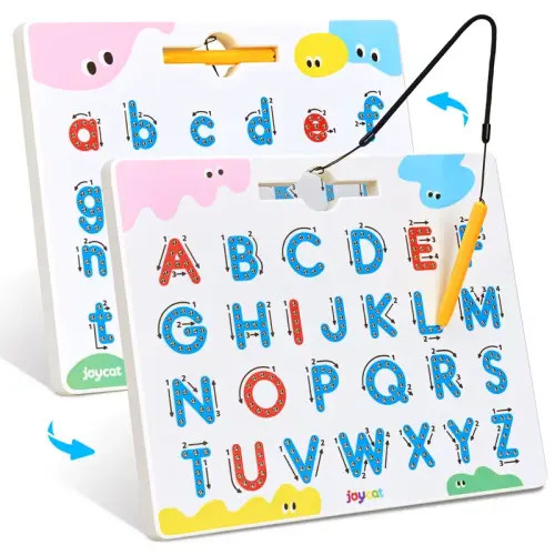 JoyCat Double Sided Magnetic Letters Board, 2 in 1 Alphabet Magnets - TikTok Shop