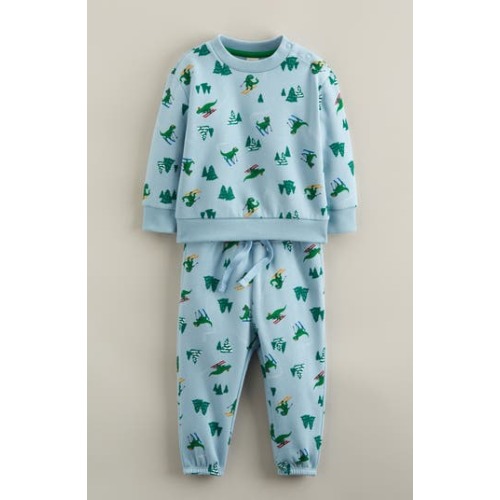 Print Fleece Sweatshirt & Sweatpants Set, 6M