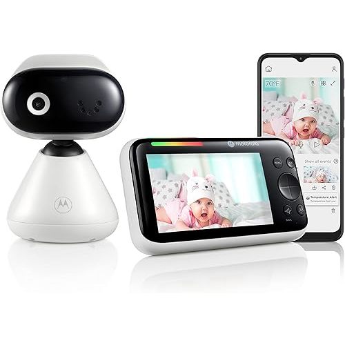 Motorola Nursery Video Baby Monitor PIP1500 Connect with Camera, 5" Screen, HD 1080p, WiFi, 1000ft Range, 2-Way Audio, Pan/Tilt/Zoom, Temperature Sensor, Lullabies, Cry Detection