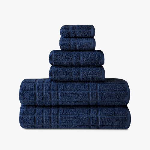 Mainstays Performance Texture 6-Piece Towel Bundle, Navy