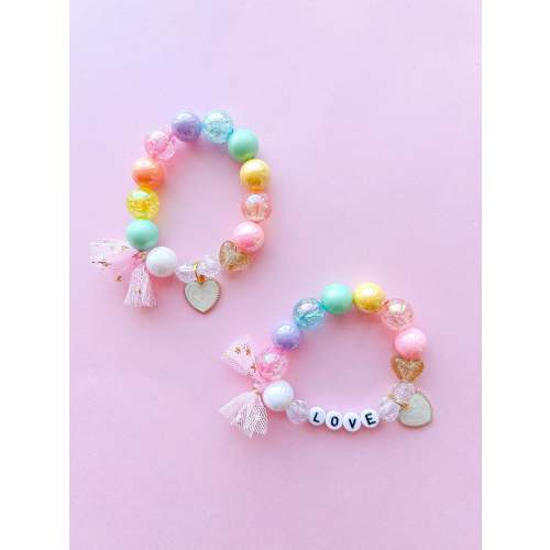Valentine Enamel Heart Charm Bracelet Personalized