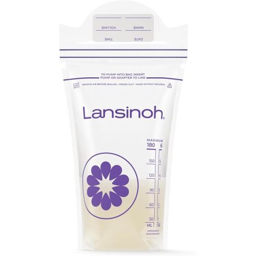 Lansinoh Breastmilk Storage Bags, 200 Count Value Pack, Baby Essentials, Leak-Proof, Fast Freeze & Thaw Breast Milk Bags for Baby Bottle Feeding, Strength & Stretch, 6 Ounce