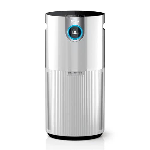 Shark Clean Sense Air Purifier Max, HP201, White | HEPA-Exceeding Filter, 1,000 Sq. Ft. for Large Room, Bedroom, Captures Pollutants, Pet Dander, Dust, Odor, Smoke, and More