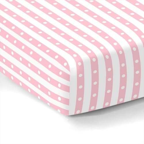 100% Organic Cotton Fitted Sheets for Standard Crib and Toddler Mattresses/Pads 28” x 52” and up to 6” Thick. Fits, Dream On Me, Lullaby, Safety 1st, Newton, and Others. Pink Stripes