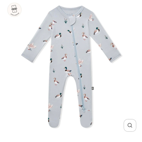 Zippered Footie in Mallard Duck