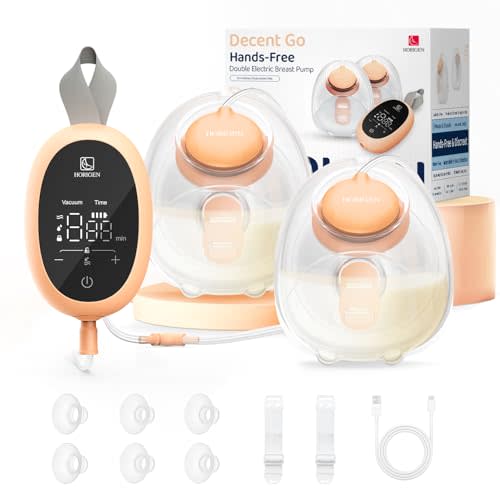 Upgraded Wearable Hands Free Breast Pump: D6 Portable Low Noise Breastfeeding Pumps with 3 Modes & 9 Levels & Memory Function | Leak-Proof Double-Seal Design | Strong Suction 15/17/21/25mm Flange