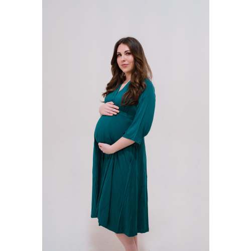 Amelia Labor & Postpartum Gown in Deep Teal