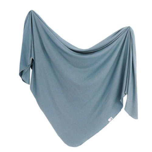 Rib Knit Swaddle Blanket - Atlantic