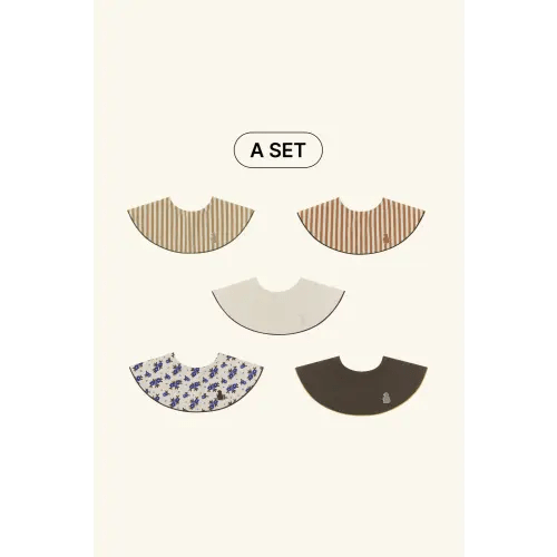 Konny Piped Edge Bib 5-Pack Gift Set