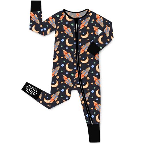 babee Reshinee Bamboo Viscose Baby Convertible Footie Pajama, Zipper Pajamas for Baby Boys & Girls, Sleep & Play Footed Pjs