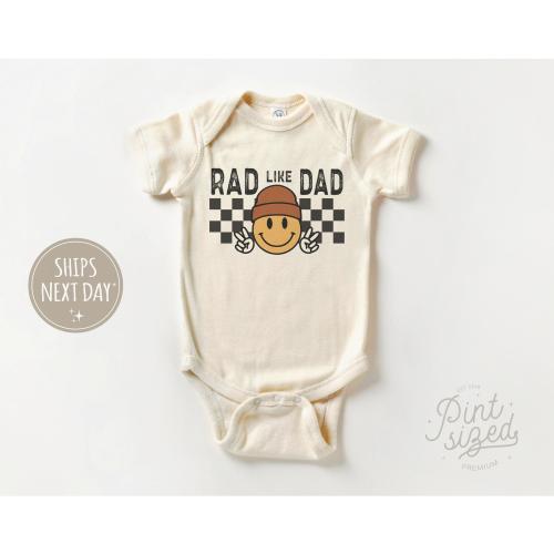 Rad Like Dad Onesie® - Funny Retro Father's Day Bodysuit - I Love My Dad Natural Baby Onesie®