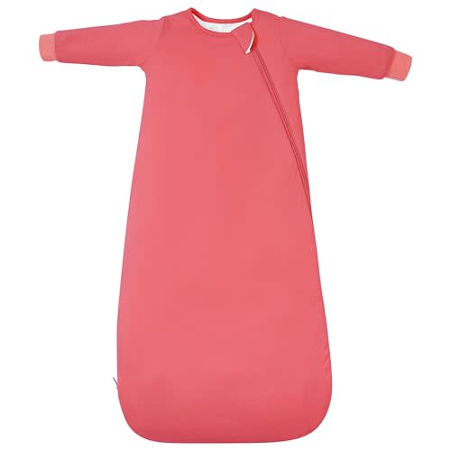 TOTBASIC Baby Sleep Sack Long Sleeve Wearable Blanket 1.0 TOG, Premium Soft Infants Warm Sleeping Bags with 2-way Zippers