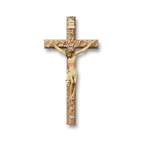 Embosed Floral Ornate Crucifix-8"