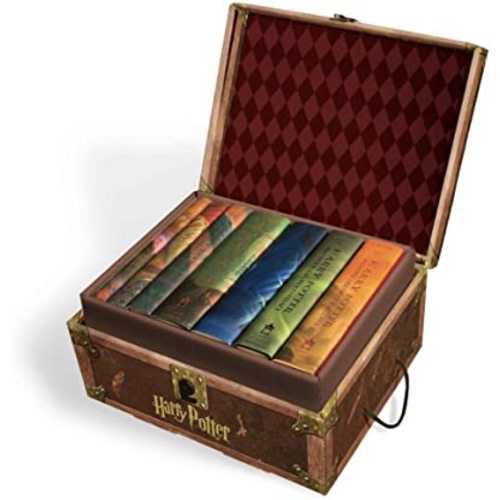 Harry Potter Books Set #1-7 in Collectible Trunk-Like Toy Chest Box, Decorative Stickers Included by Harry Potte