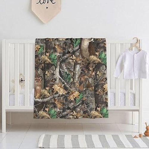 Real Tree Lesves Camouflage Camo Baby Blanket Soft Baby Swaddle Blanket for Boys Girls, Newborn Receiving Blankets 30x40 inch