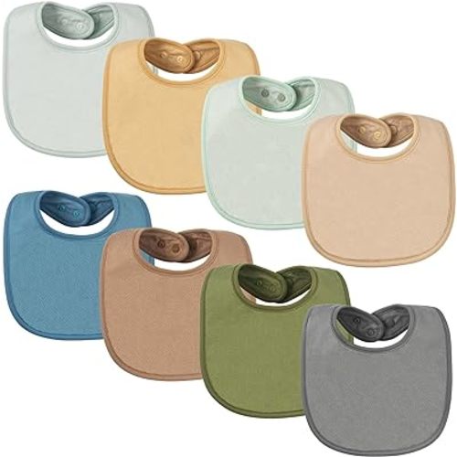 Tiny Twinkle 8 Pack Baby Bibs for Drooling and Teething – Waterproof & Absorbent Bibs for Baby Girl & Boy, Machine Washable Infant Bib Set for Newborns and Toddlers (Spring Boy Set 8-Pack)