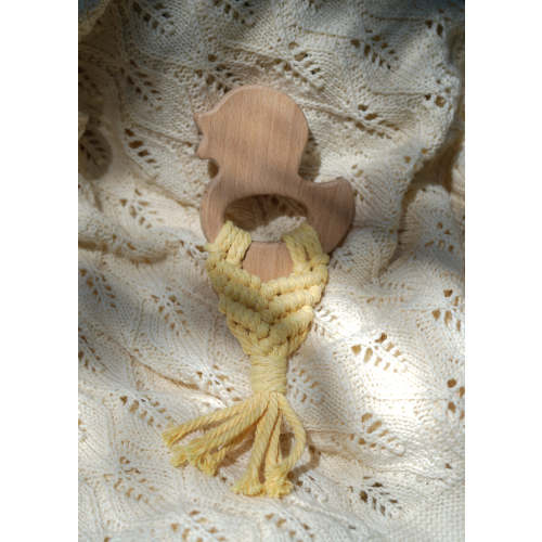 Macramé Teether ~ Organic Cotton ~ Yellow Ducky