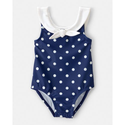 Baby Girl Polka Dot 1-Piece Swimsuit - Navy | Carter's