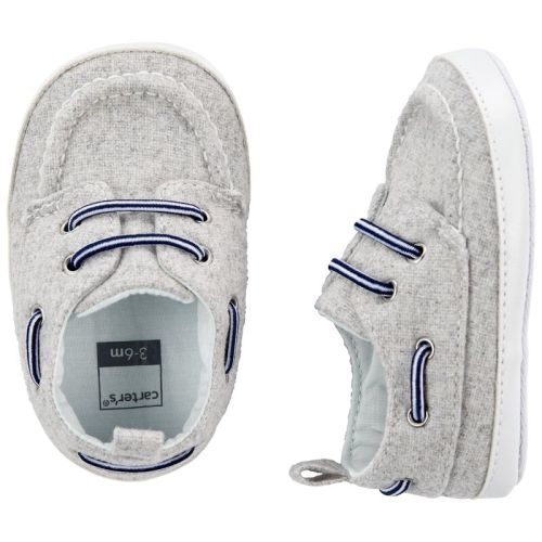 Baby Grey Carter's Boat Baby Shoes | carters.com