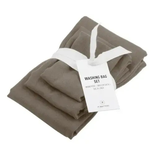 The Organic Company - Organic Cotton Wash Bags - Set of 3 - Brown | Smallable