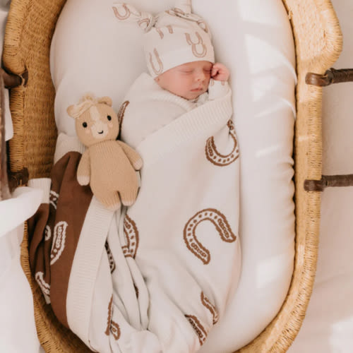 Knit Blanket | Western Horse Shoe