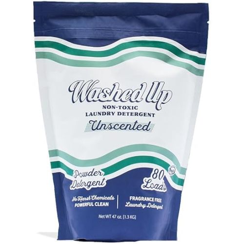 Unscented Laundry Detergent Powder | Fragrance-Free | Safe for Sensitive Groups | Powerful Clean | Plant & Mineral-Based | Made in USA