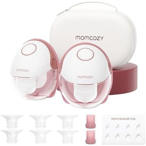 Momcozy Breast Pump Hands-Free Mobile Style Wearable M6 24mm, 2Pcs Cozy Red