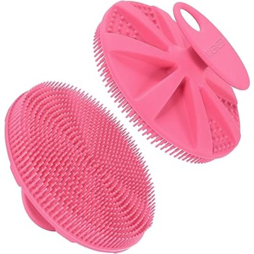 INNERNEED Food-Grade Soft Silicone Body Scrubber Shower Brush, Pink