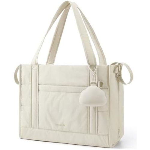 BAGSMART Diaper Bag Tote Puffer, Hospital Bag for Labor Delivery with Pacifier Case, Lightweight Baby Bag for Travel, Work